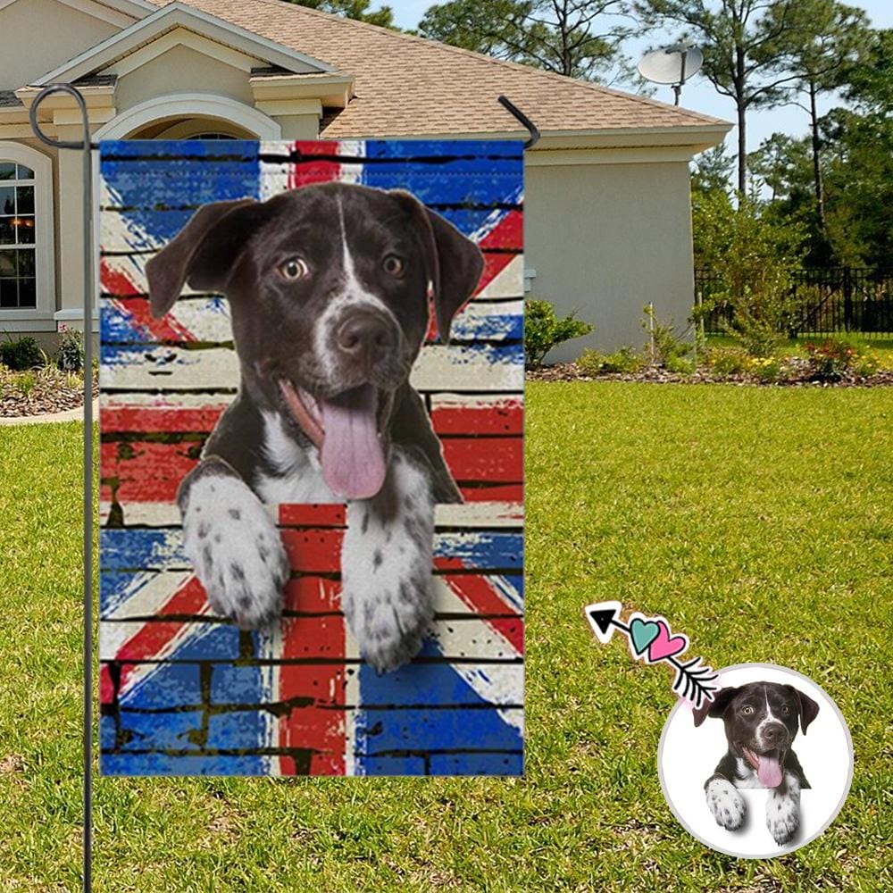 Custom Custom Dog Face British Garden Flag - YesCustom