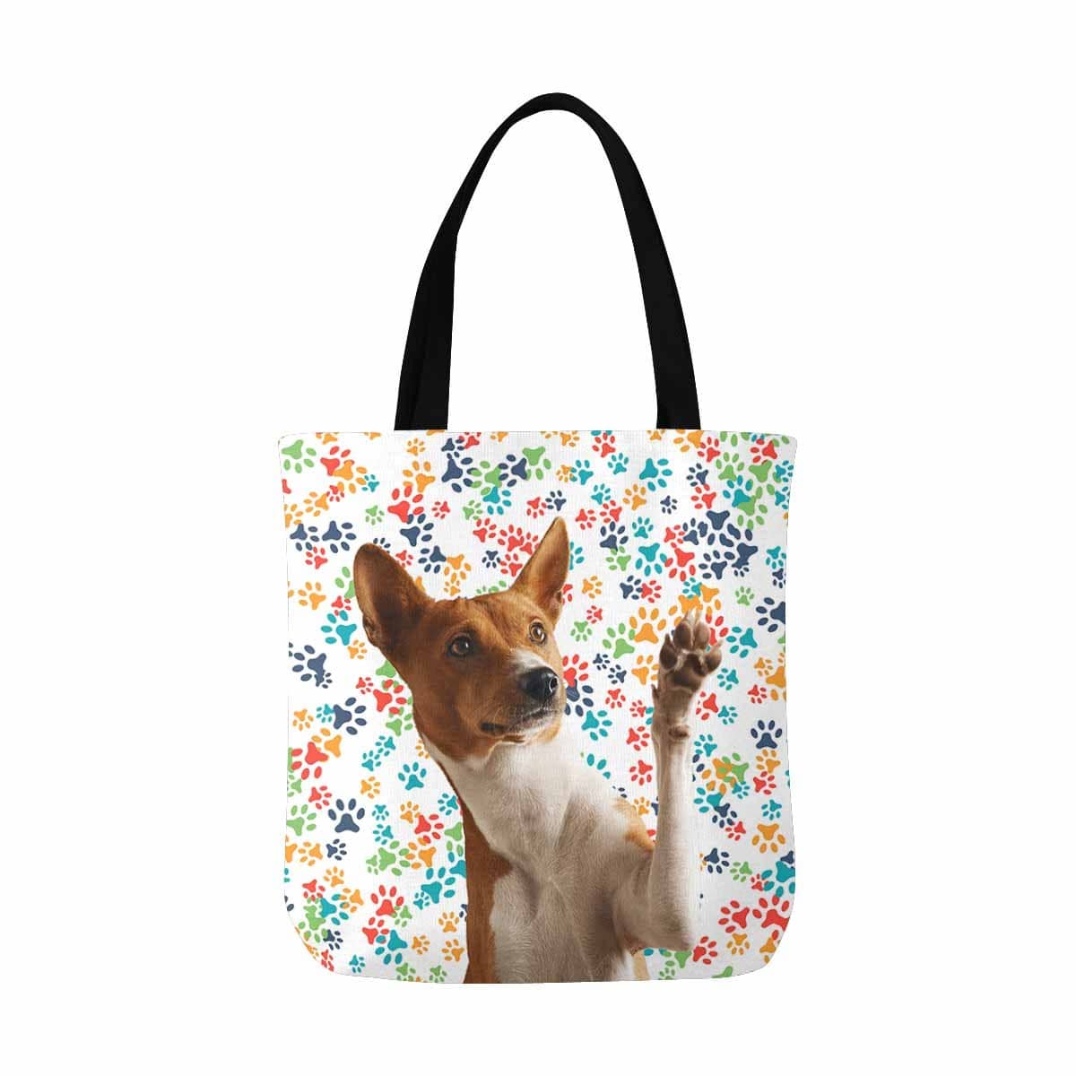 Custom Custom Dog Face Colorful Paw Canvas Tote Bag - YesCustom