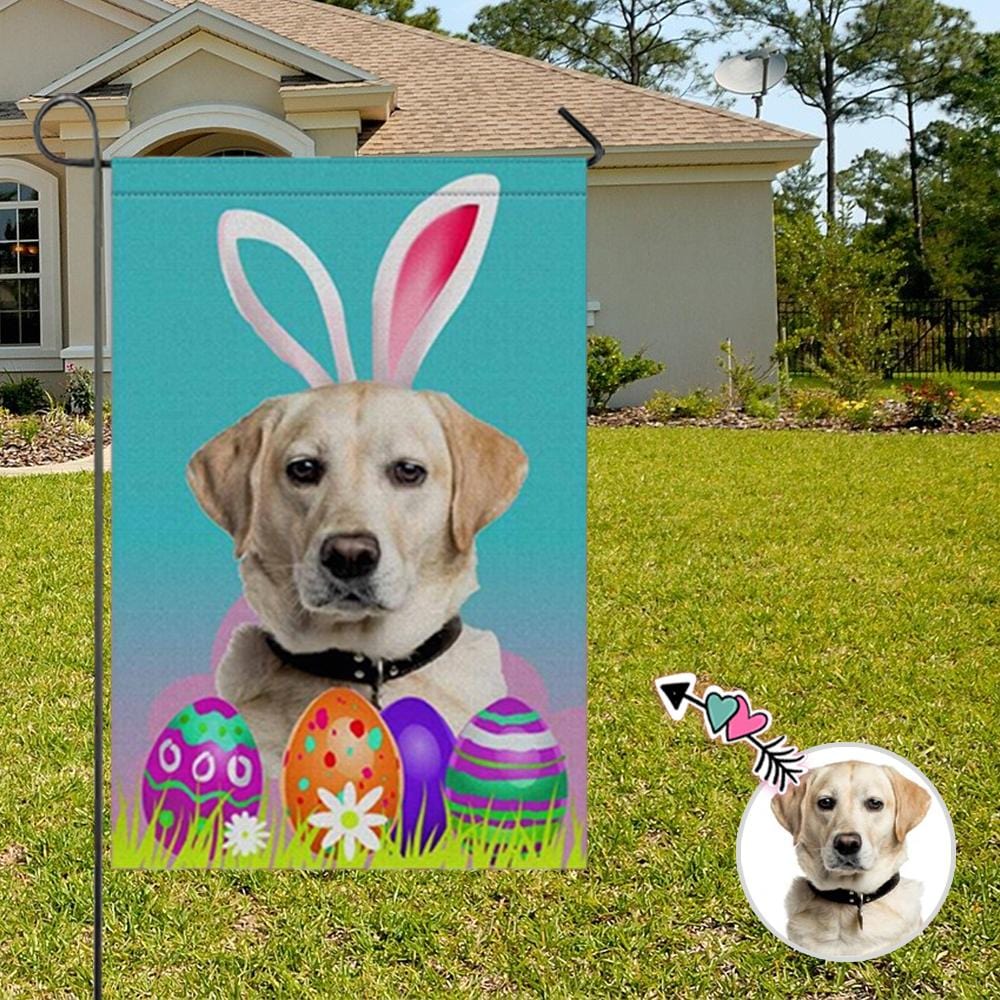 Custom Custom Dog Face Easter Eggs Garden Flag - YesCustom