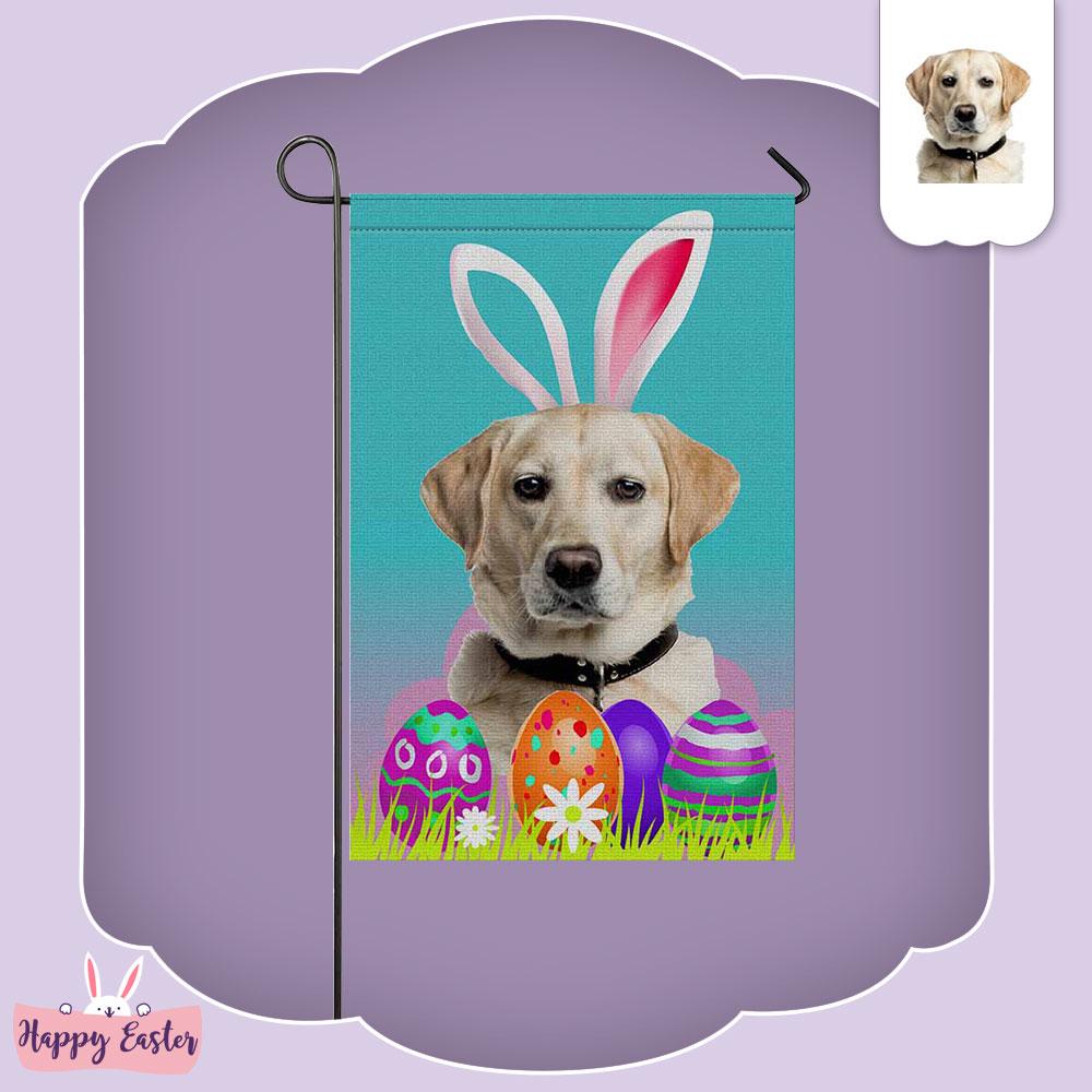 Custom Custom Dog Face Easter Eggs Garden Flag - YesCustom
