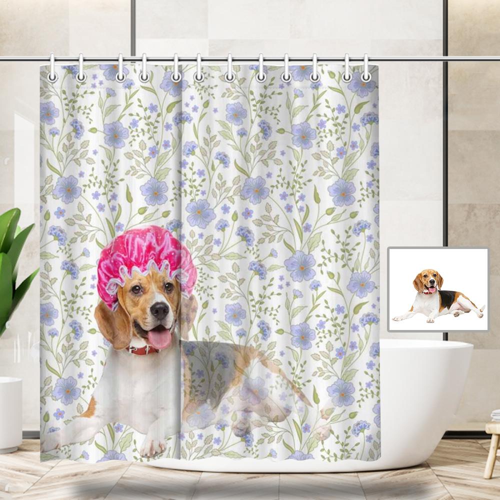 Custom Custom Dog Face Flower Shower Curtain 66"x72" - YesCustom