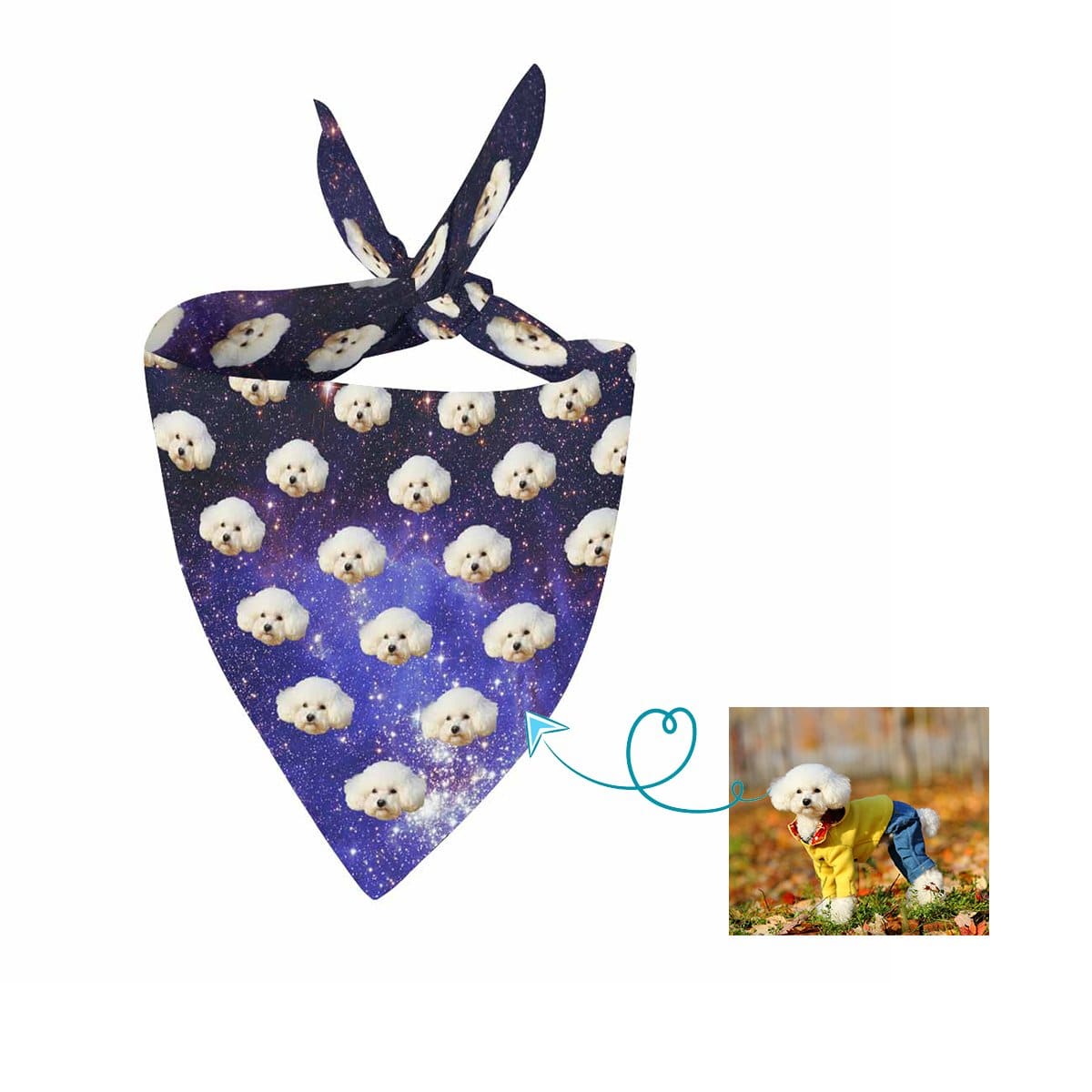 Custom Custom Dog Face Galaxy Pet Bandana - YesCustom
