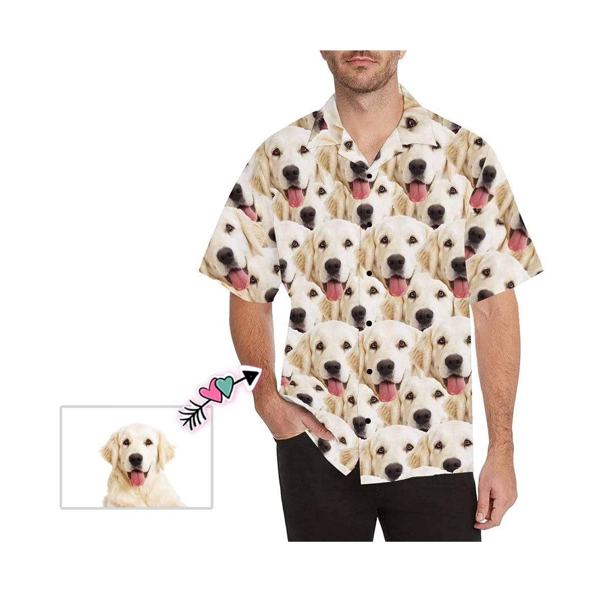 Custom Custom Dog Face Hawaiian Shirt Seamless Dog Create Your Own Shirt for Husband/Boyfriend - YesCustom