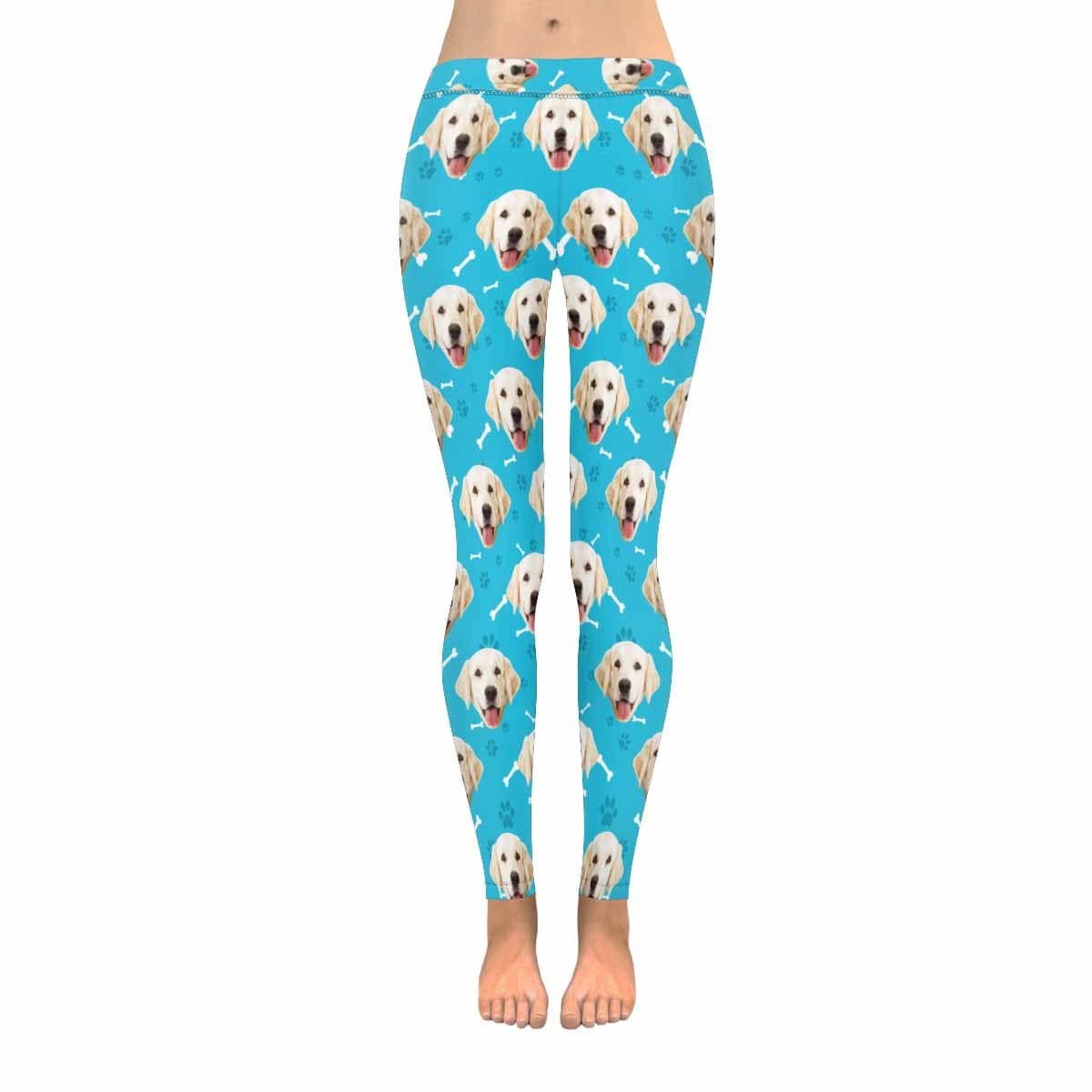 Custom Custom Dog Face Low Rise Leggings Multiple Colors Custom Printed Leggings - YesCustom