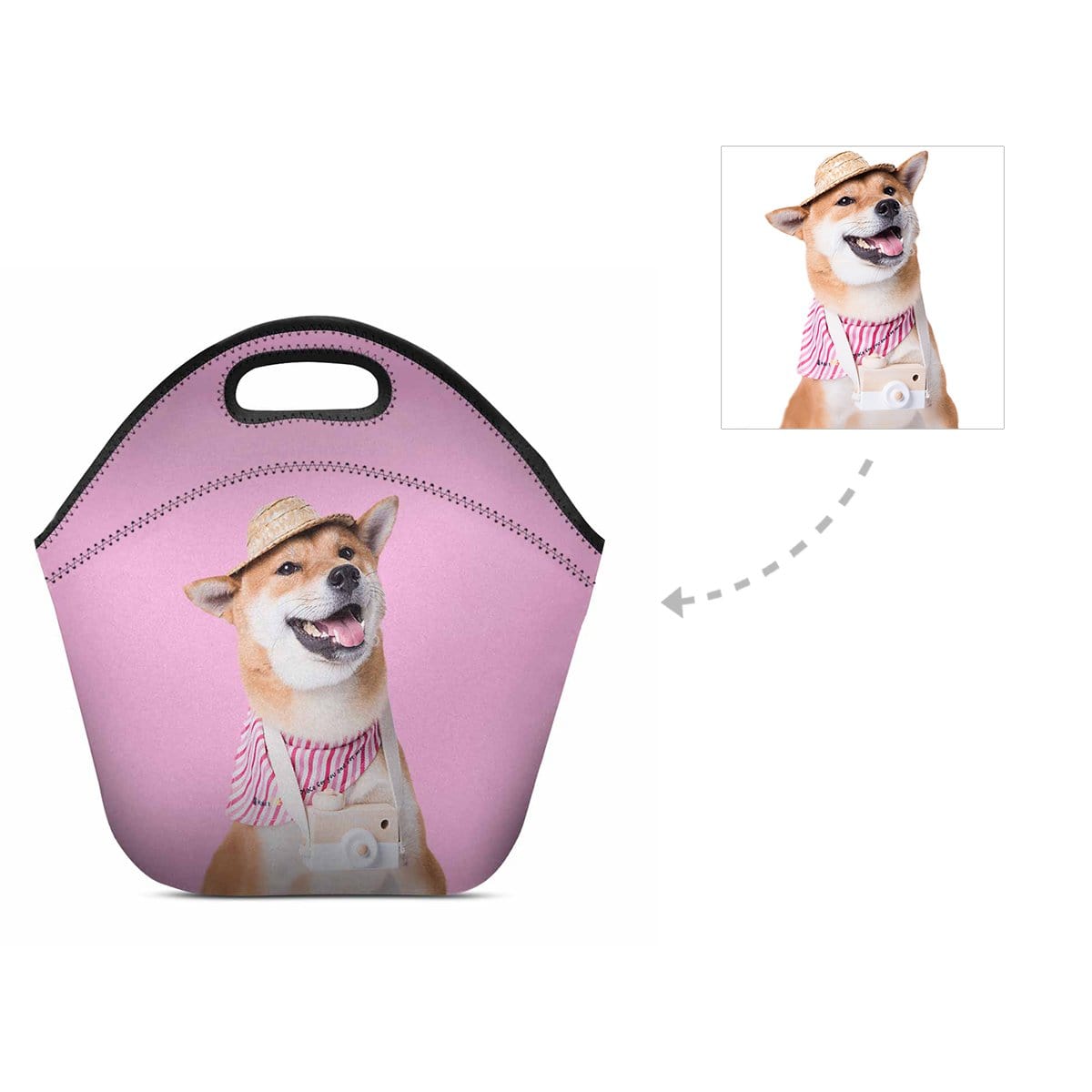 Custom Custom Dog Face Neoprene Lunch Bag - YesCustom