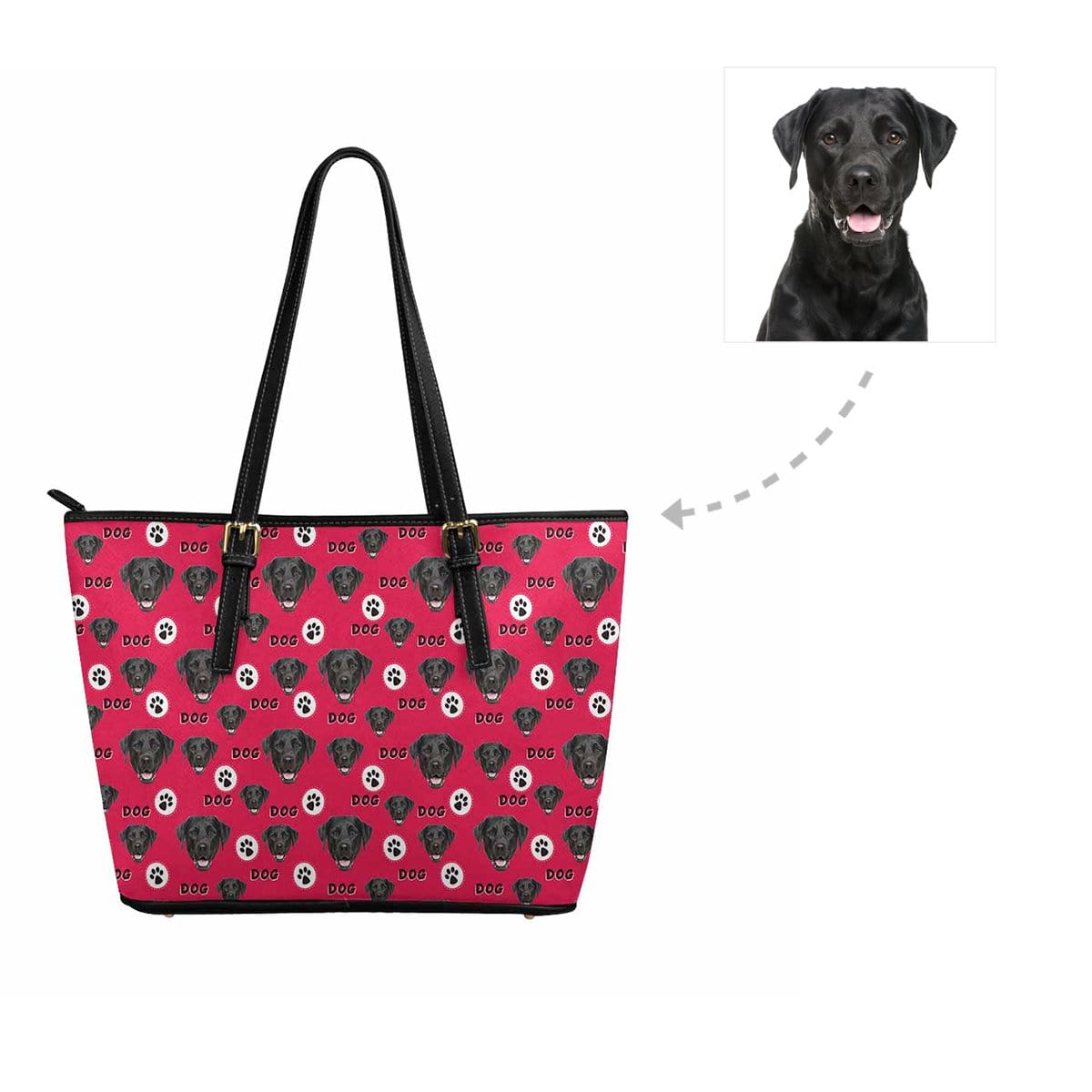 Custom Custom Dog Face Paw Women's Tote Bag - YesCustom