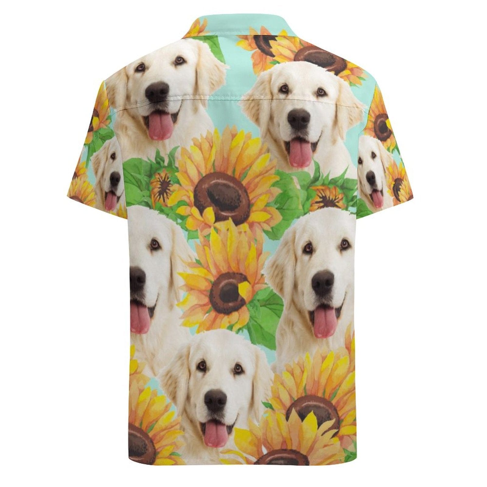Custom Custom Dog Face Sunflower Shirt Men Front Pocket Beach Shortsleeve Pocket Hawaiian Shirt Boyfriend Gift For Him - YesCustom
