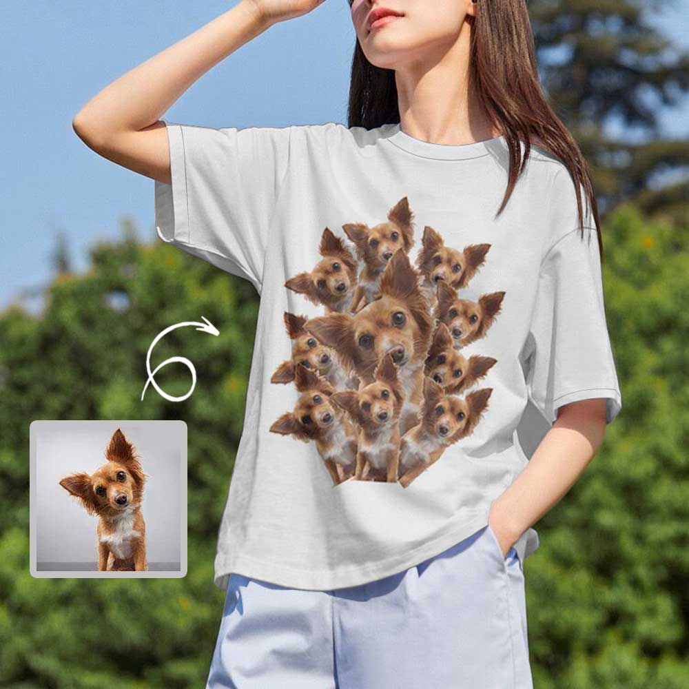 Custom Custom Dog Face Your Own Funny Shirts Classic Personalized Women's All Over Print T-shirt - YesCustom