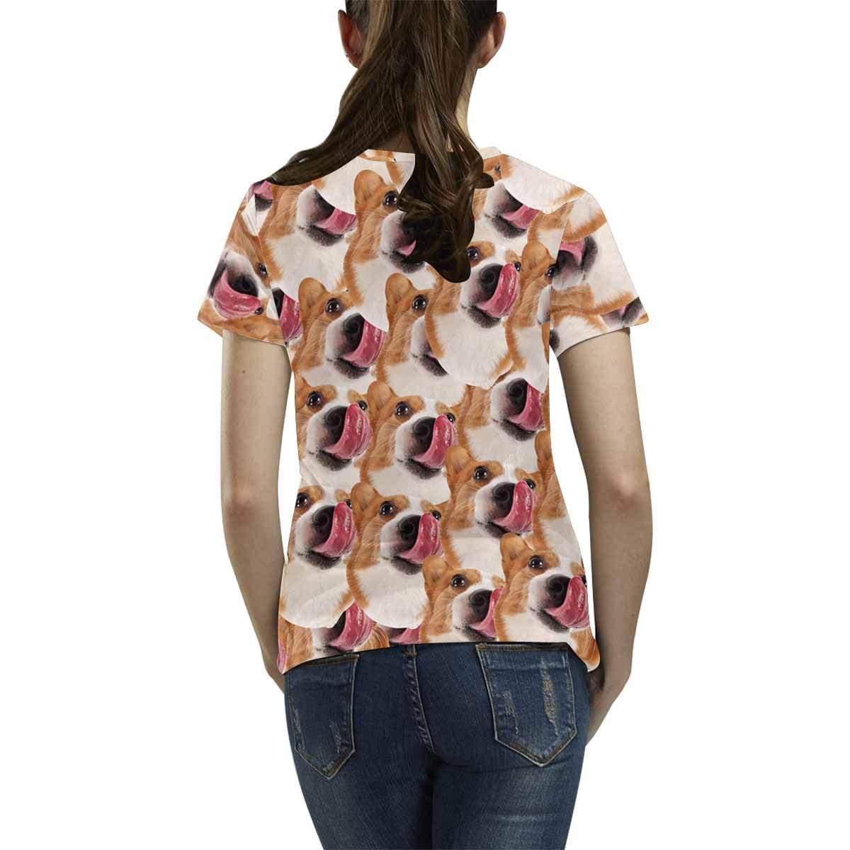 Custom Custom Dog Face&Name Tee Women's All Over Print T-shirt Your Dog on A Shirt for Her - YesCustom