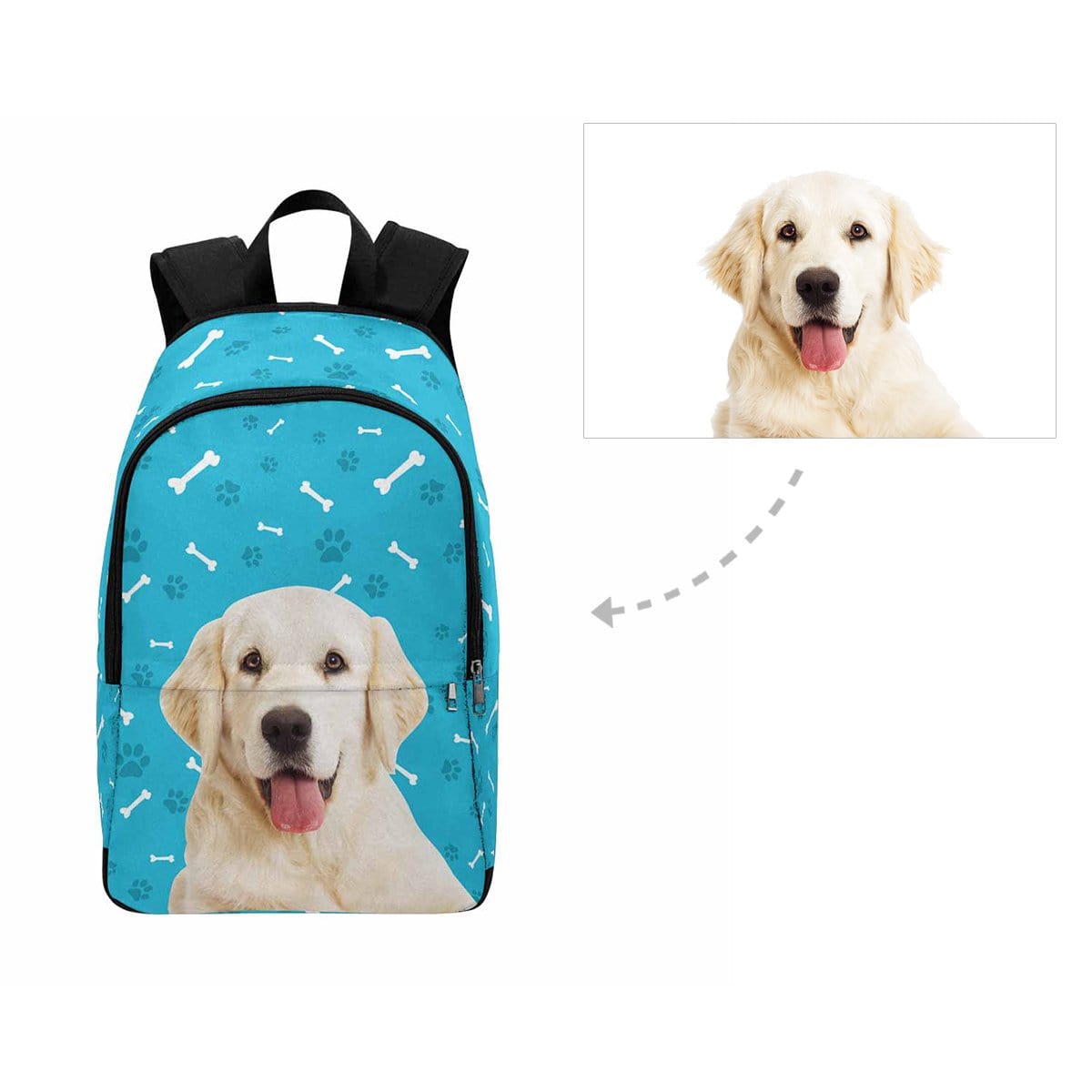 Custom Custom Dog Paw and Bone Backpack - YesCustom