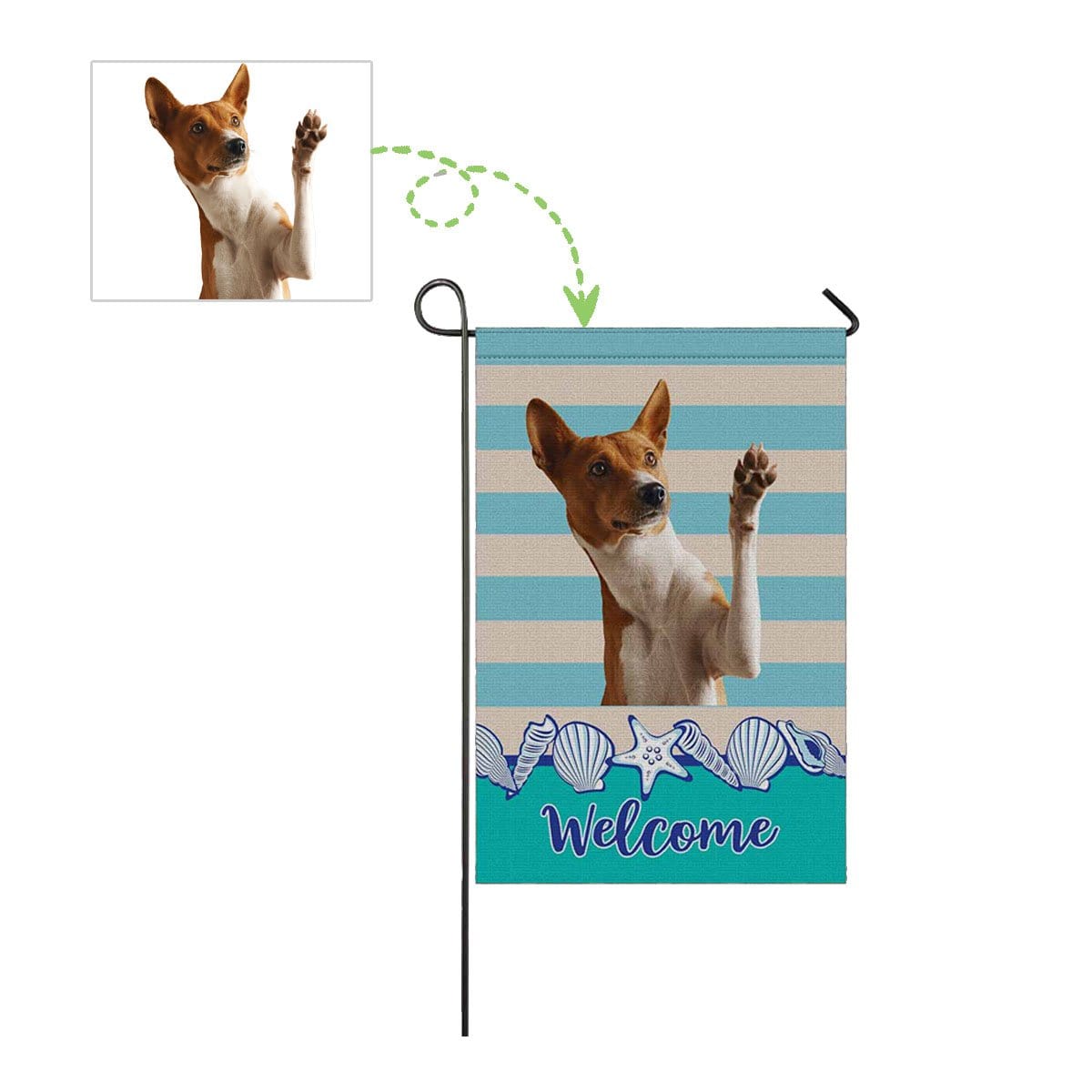 Custom Custom Dog Photo Welcome Garden Flag - YesCustom