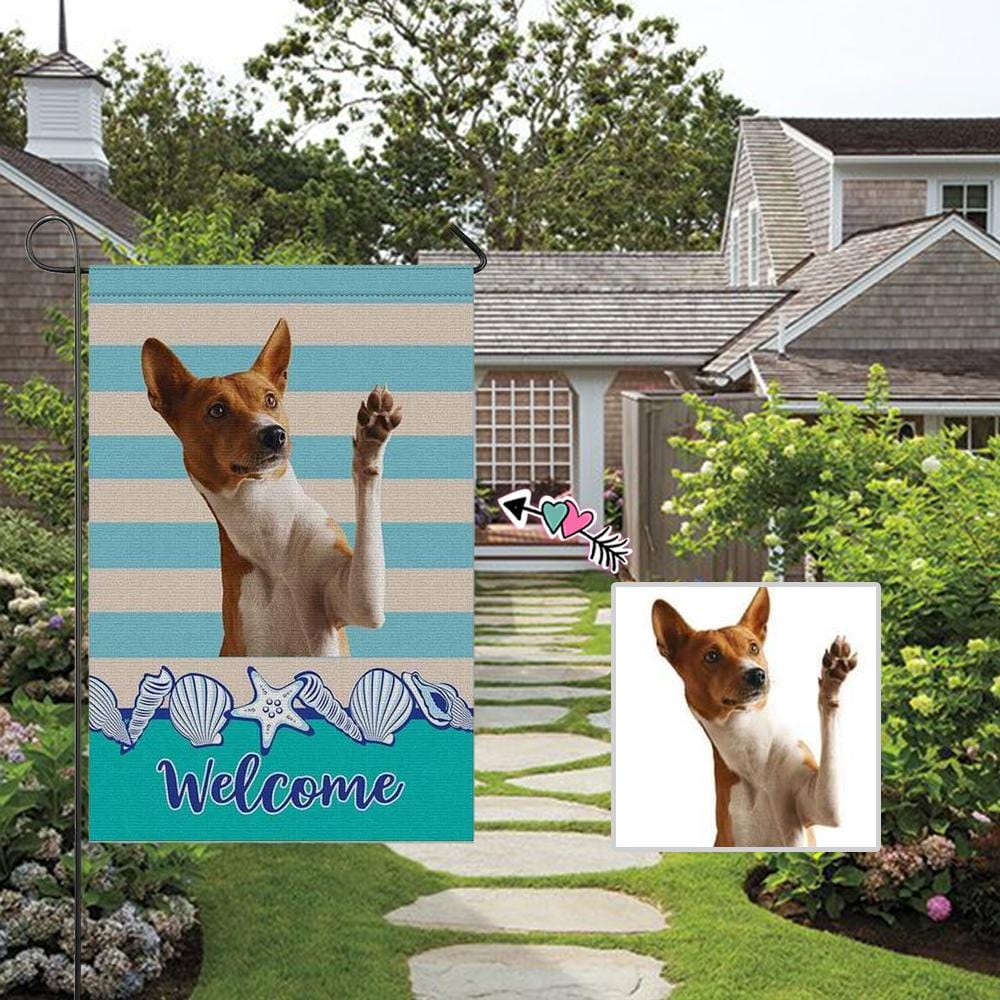 Custom Custom Dog Photo Welcome Garden Flag - YesCustom