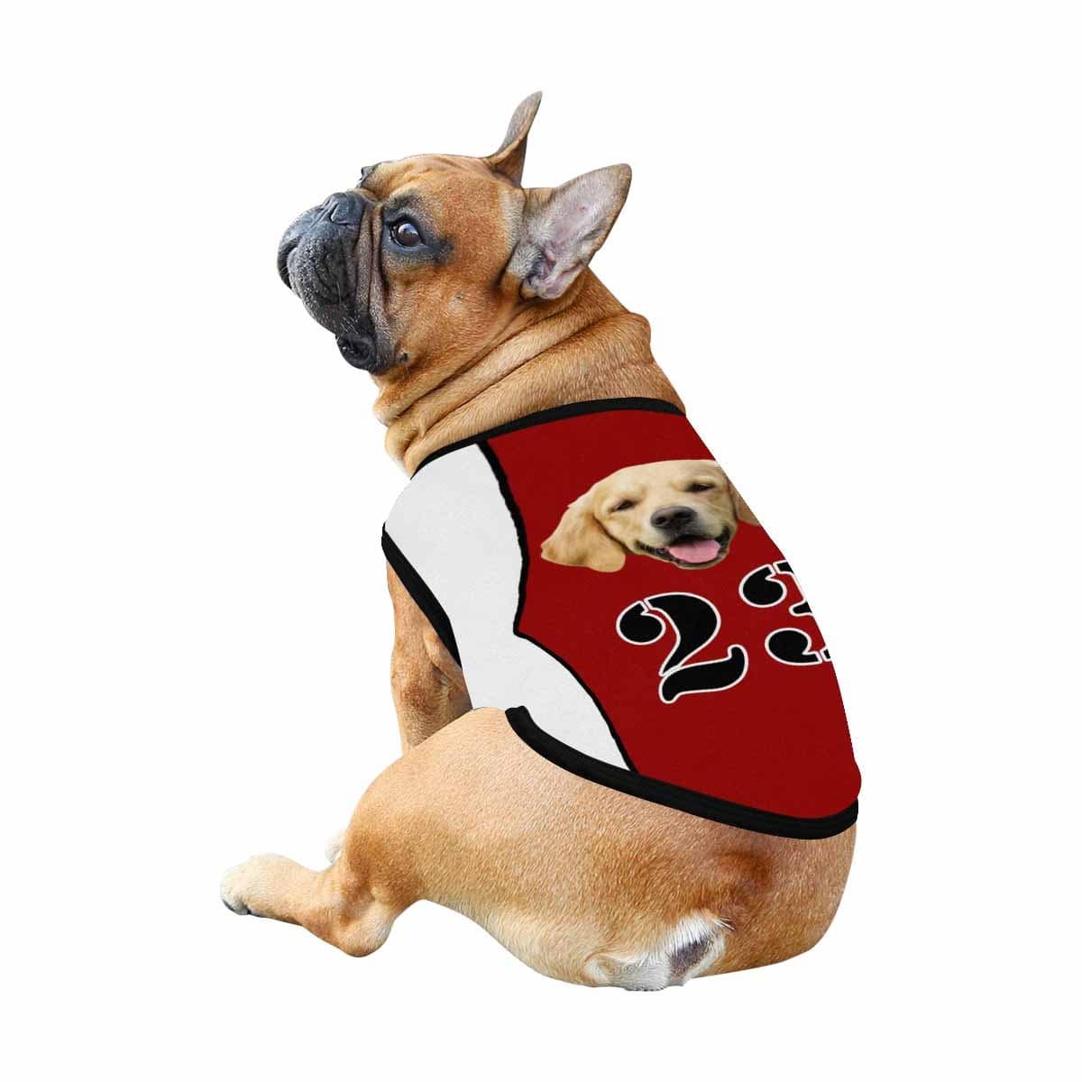 Custom Custom Dog T Shirt Face Football Red All Over Print Pet Tank Top Personalized Pet Clothes With Your Photo - YesCustom