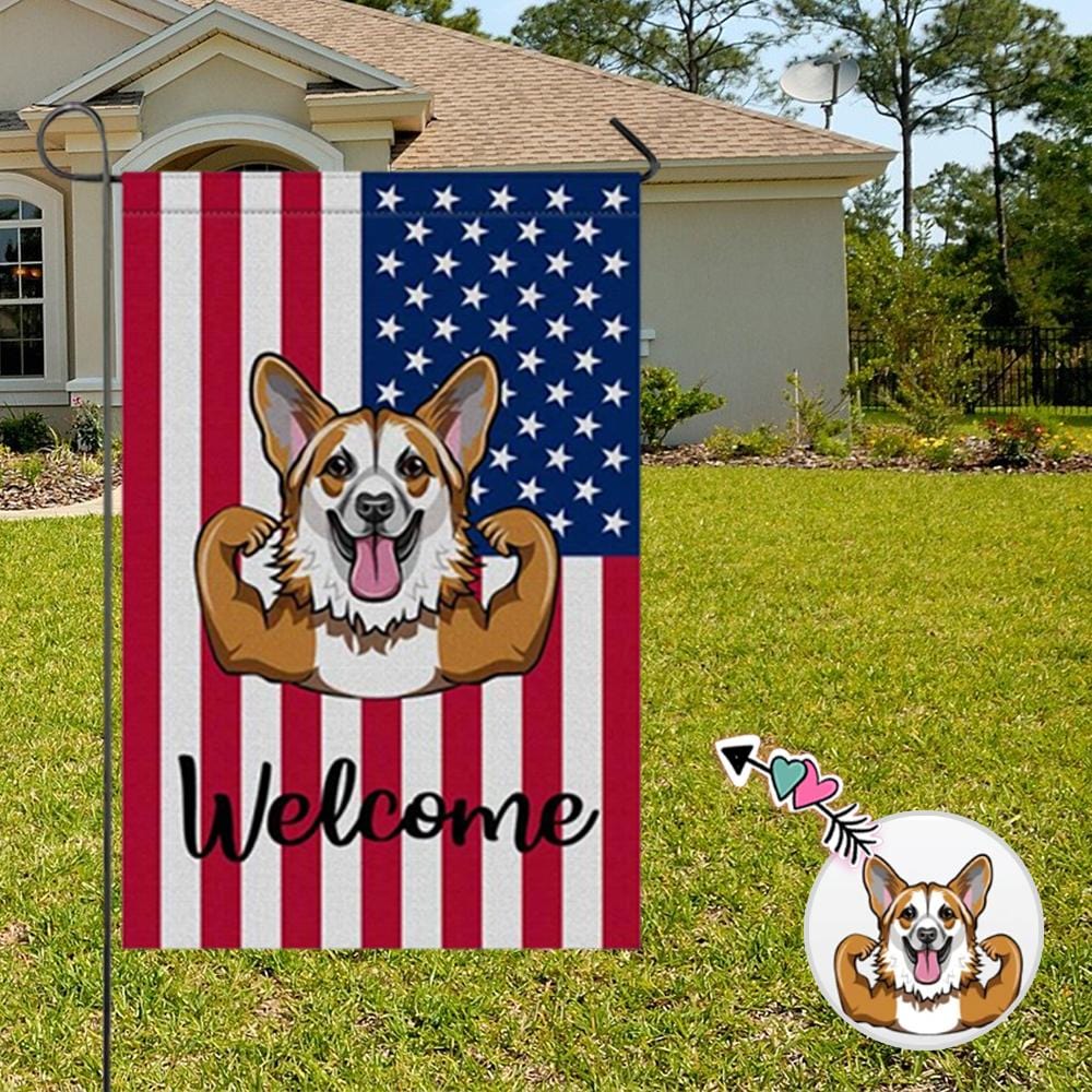 Custom Custom Dog US Garden Flag - YesCustom