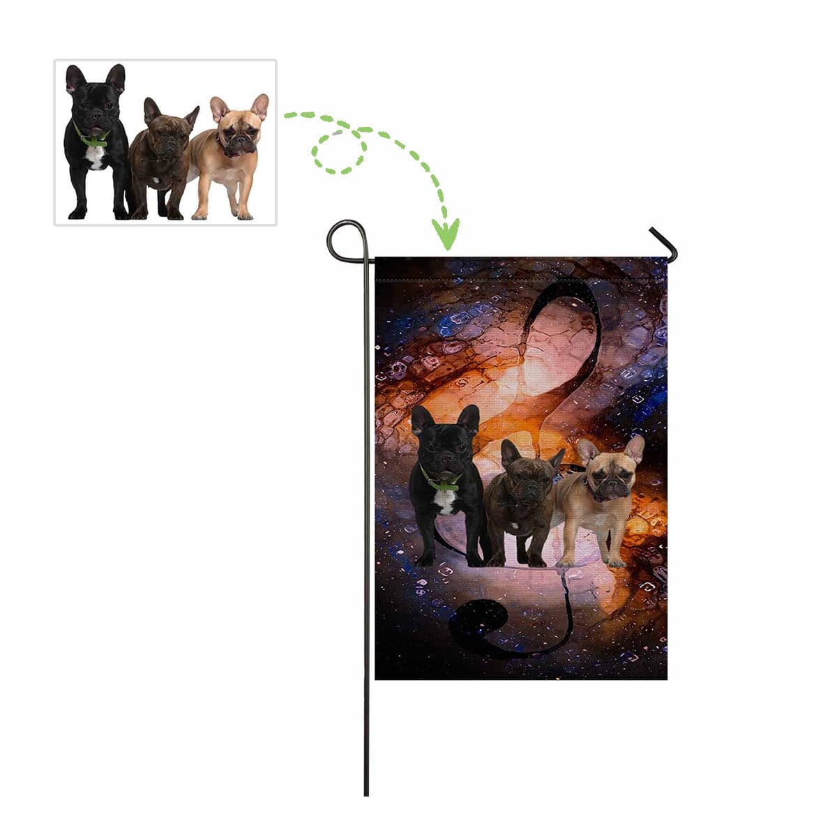 Custom Custom Dogs Face Garden Flag - YesCustom