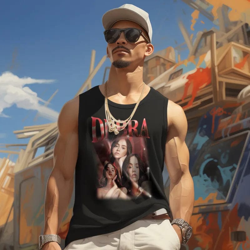 Custom Custom Face 100% Cotton Tank Tops Men's Sleeveless Shirt Print Your Own Text - YesCustom