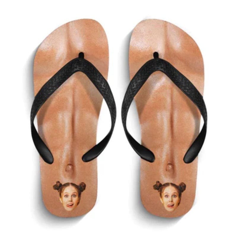 Custom Custom Face Abdominal Muscles Flip Flops For Both Man And Woman Funny Gift For Vacation,Wedding Ideas For Guests - YesCustom