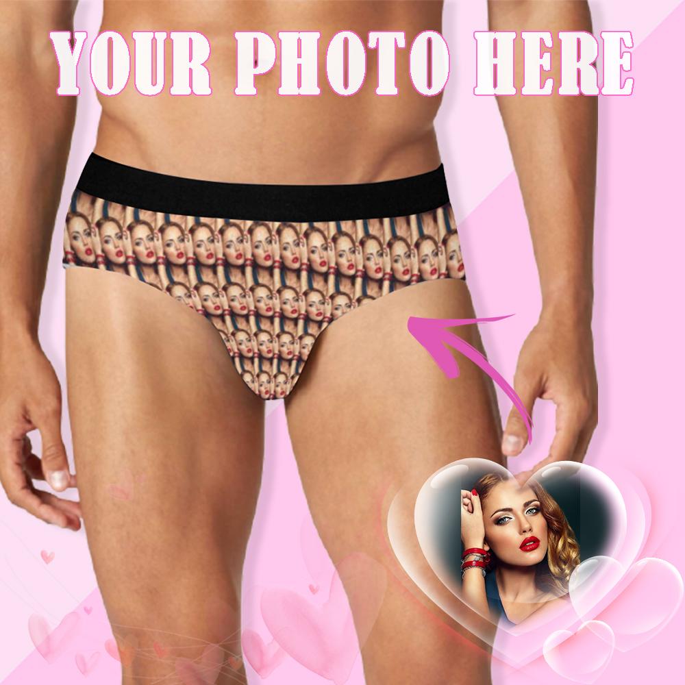 Custom Custom Face All About You Men's Mid Rise Briefs Put Your Face on Personalized Underwear for Husband or Boyfriend - YesCustom