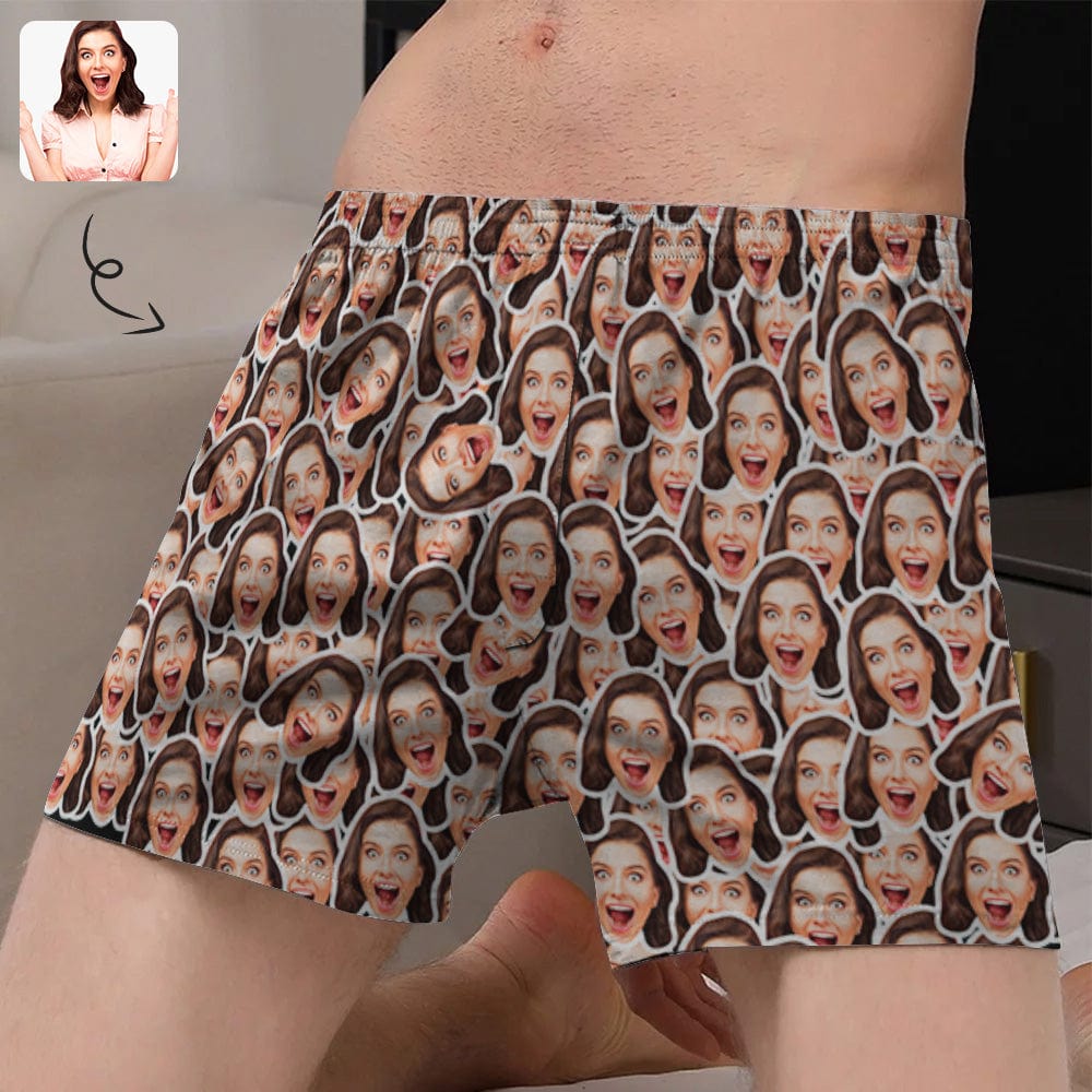Custom Custom Face All Boxer Shorts Pure Cotton Shorts for Men - YesCustom
