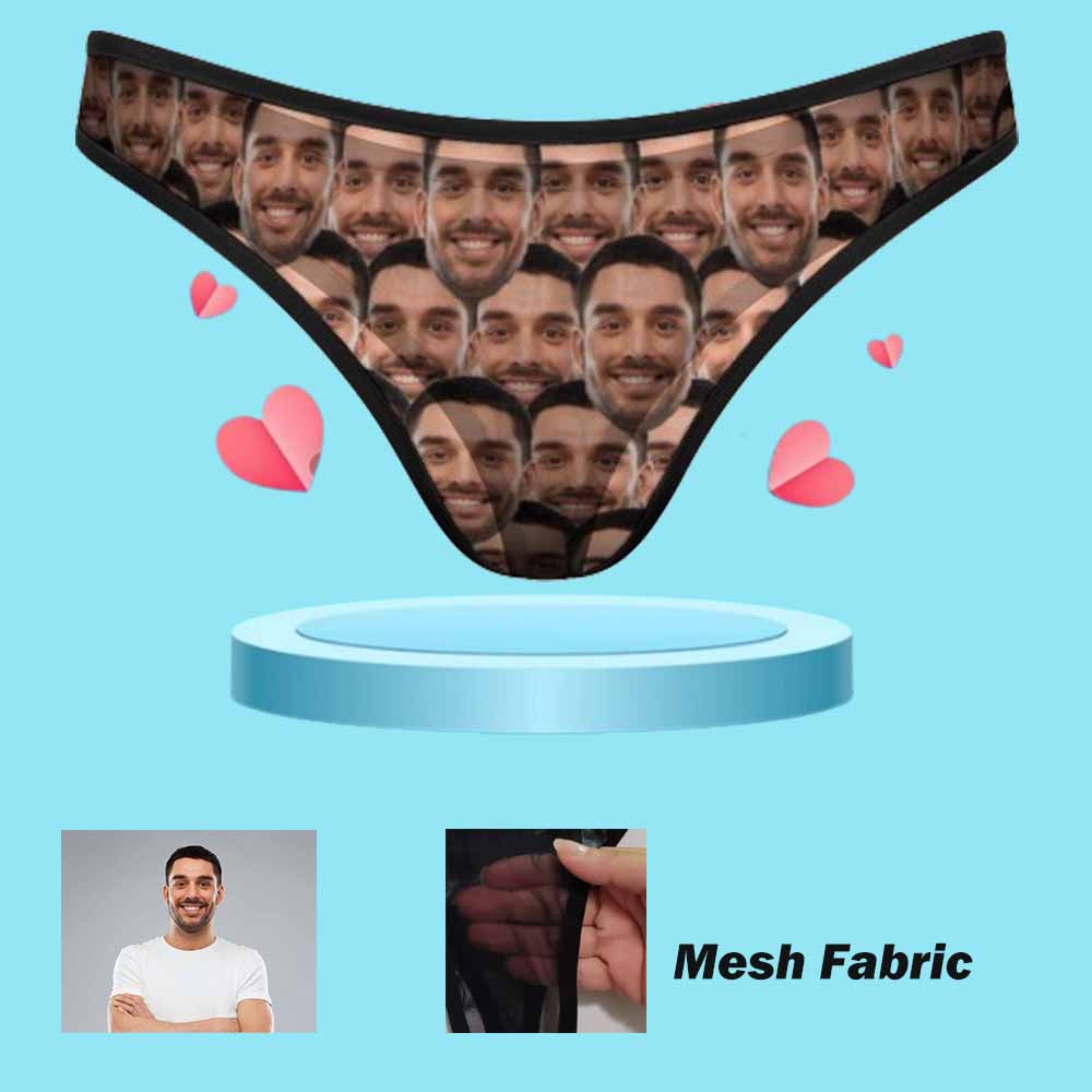 Custom Custom Face All of You Mesh Thong Underwear Mesh Sheer Seamless Thongs for Women - YesCustom