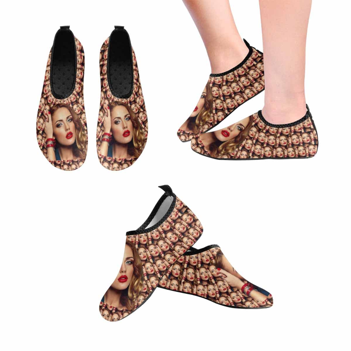 Custom Custom Face All You Men's Barefoot Slip-on for sport Aqua Shoes Quick-Dry - YesCustom