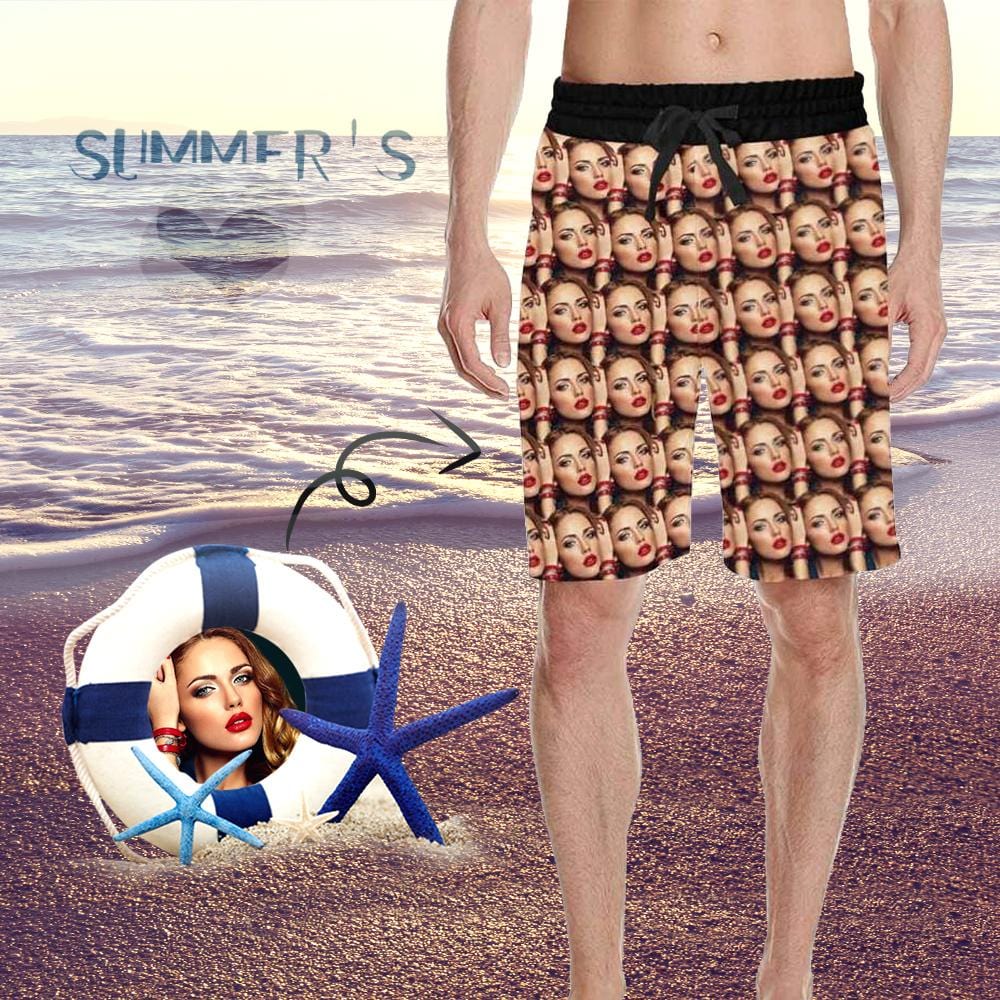 Custom Custom Face All You Personalized Photo Men's All Over Print Casual Shorts - YesCustom