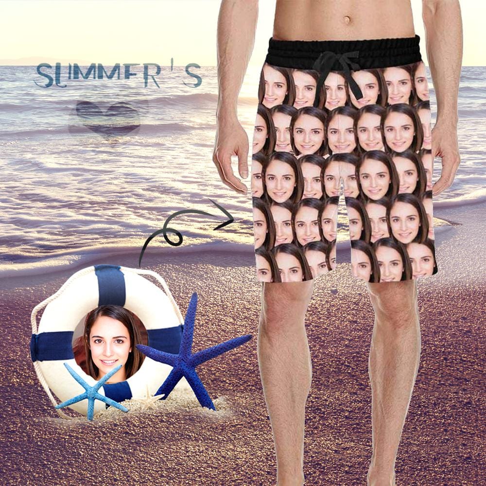 Custom Custom Face All You Simple Personalized Photo Men's All Over Print Casual Shorts - YesCustom