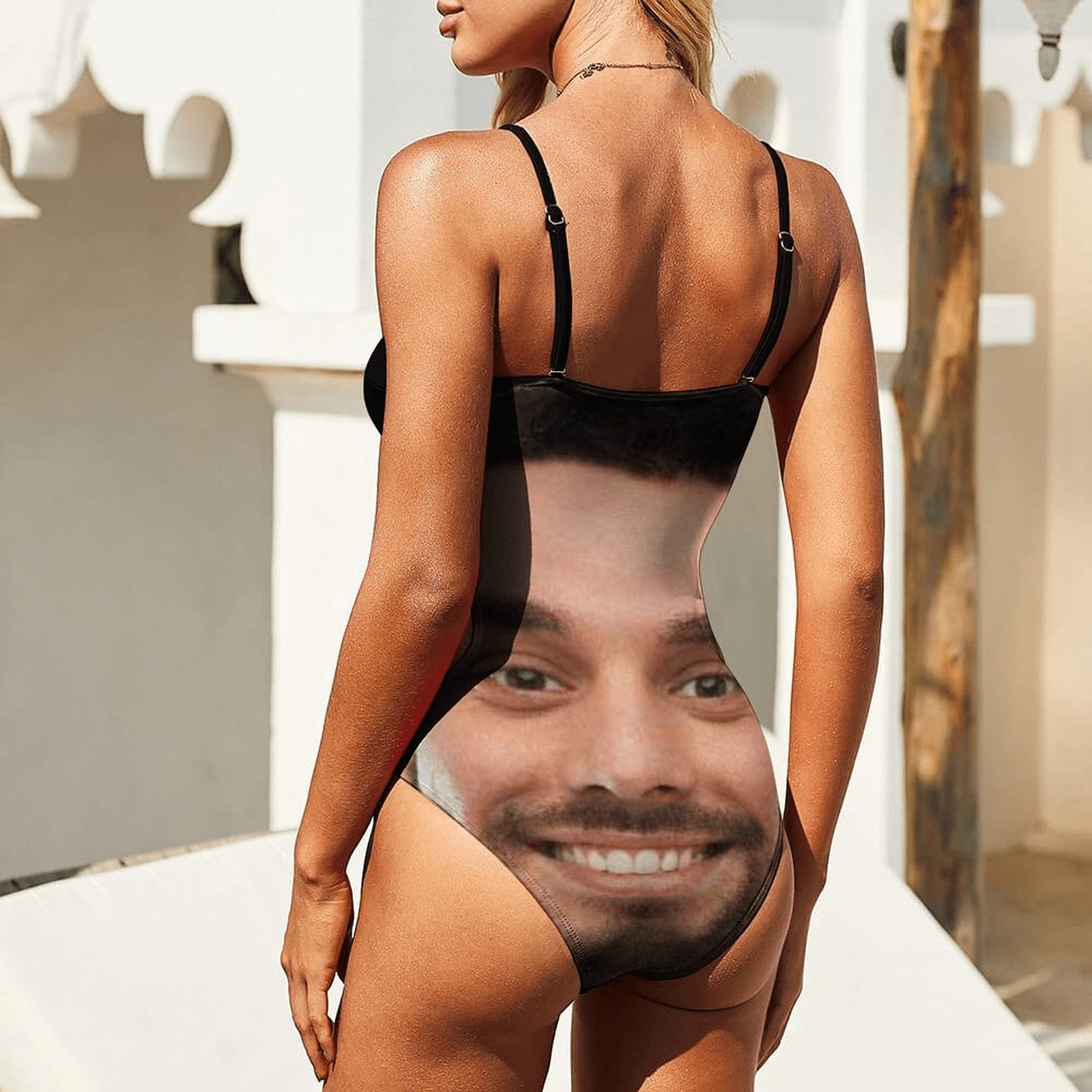 Custom Custom Face All You Swimsuit Personalized Women's Open Waist One Piece Bathing Suit Honeymoons For Her - YesCustom