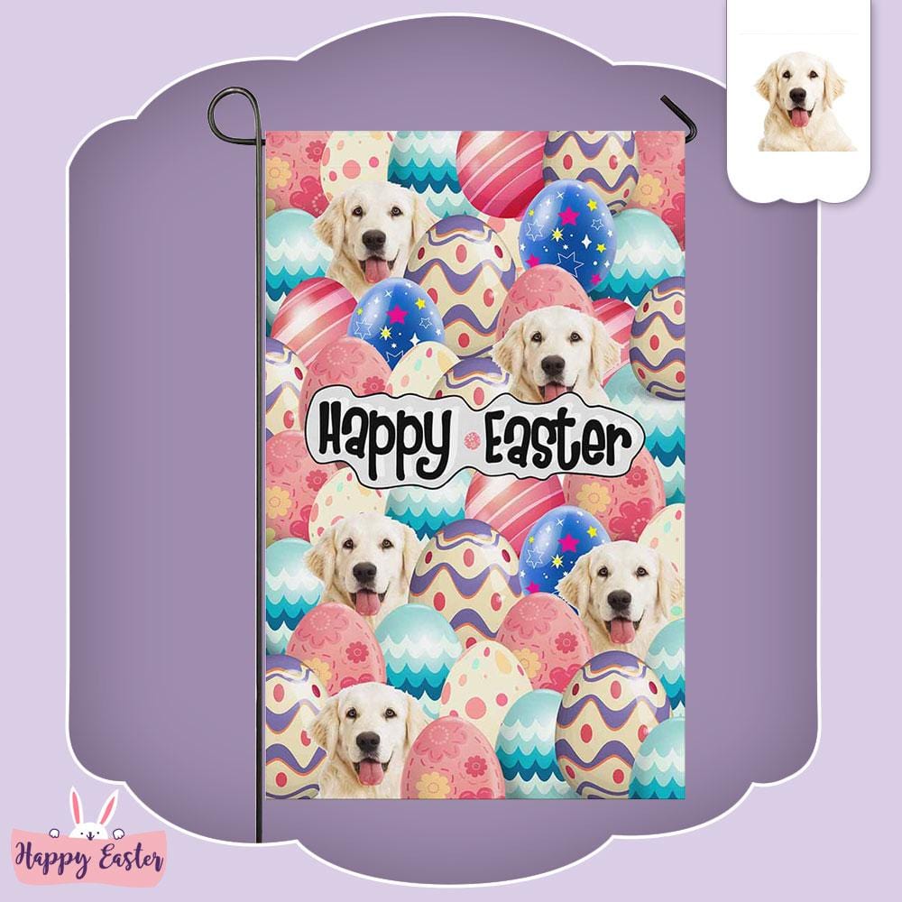 Custom Custom Face Amazing Easter Eggs Coloful Garden Flag - YesCustom