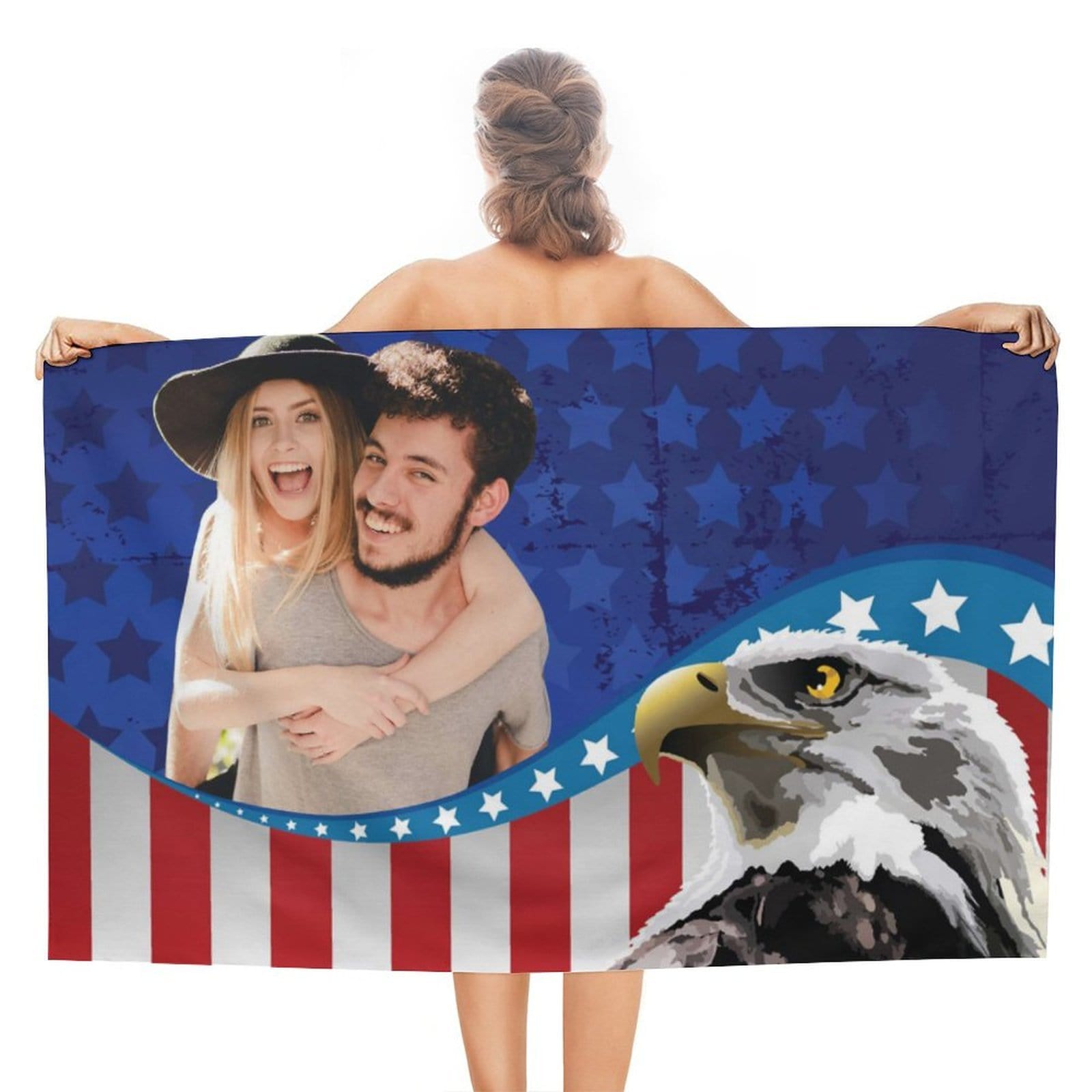Custom Custom Face American Eagle Bath Towel 30"x56" Beach Towel Kids Towel Pool Towel Camp Towel - YesCustom