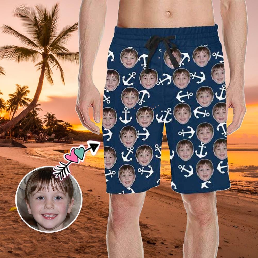 Custom Custom Face Anchor Men's All Over Print Casual Shorts - YesCustom