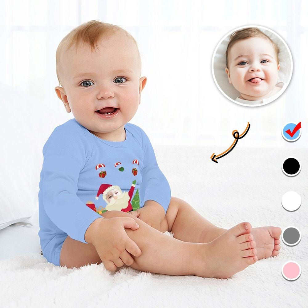 Custom Custom Face Angel Infant Bodysuit One Piece Jumpsuit Personalized Long Sleeve Rompers Baby Clothes - YesCustom