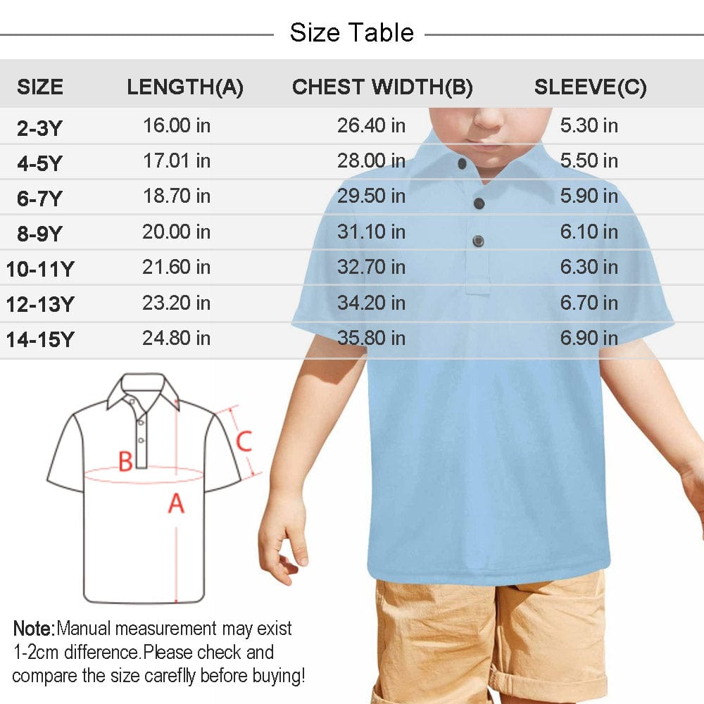 Custom Custom Face Dinosaur Boys' Polo Shirt - YesCustom