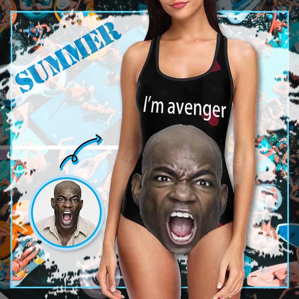 Custom Custom Face Avengers Women's Tank Top Bathing One Piece Swimsuit - YesCustom