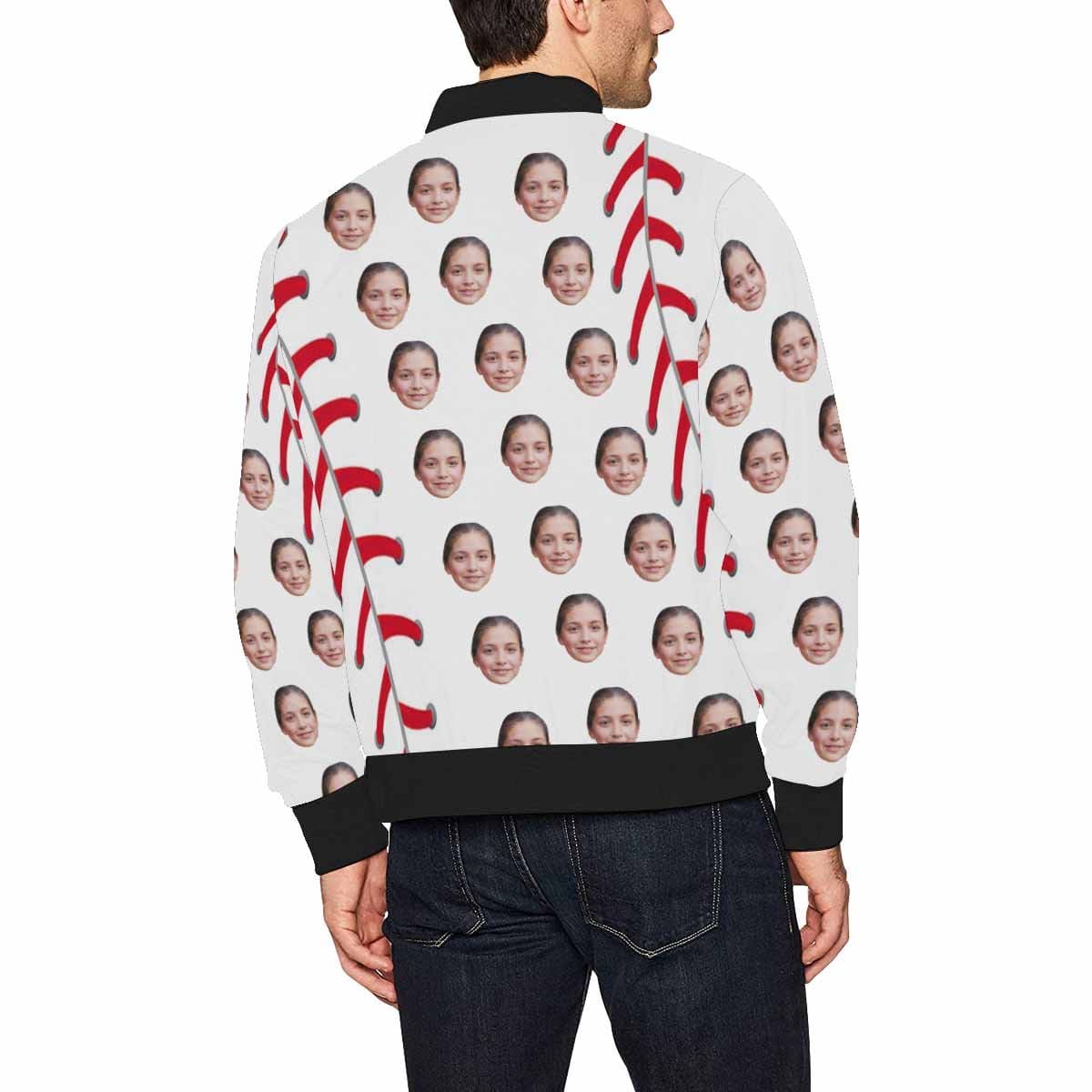 Custom Custom Face Baseball Men's Bomber Jacket - YesCustom