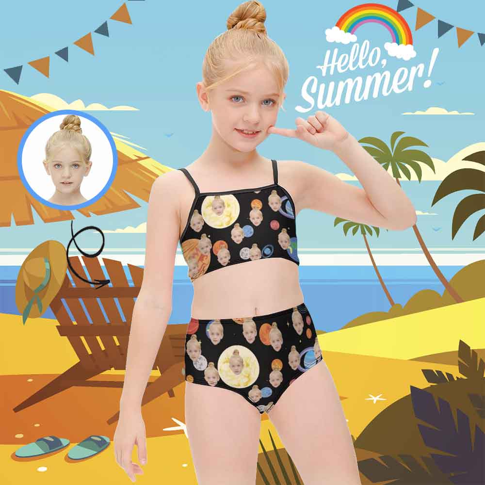 Custom Custom Face Beautiful Planet Kid's Slip Swimsuit Made for You Personalized Swimwear - YesCustom