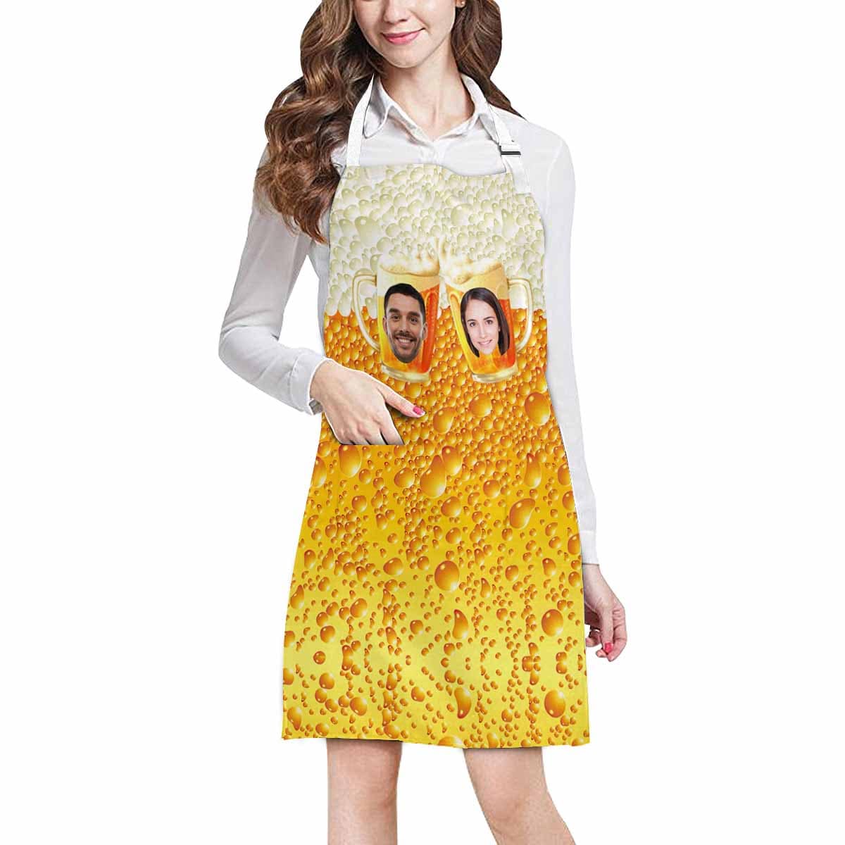 Custom Custom Face Beer All Over Print Adjustable Apron - YesCustom