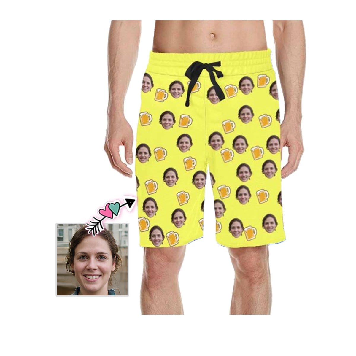 Custom Custom Face Beer Men's All Over Print Casual Shorts - YesCustom