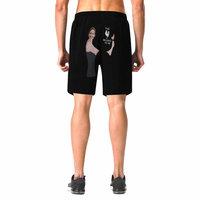 Custom Custom Face Belongs to Me Personalized Photo Men's Elastic Beach Shorts - YesCustom