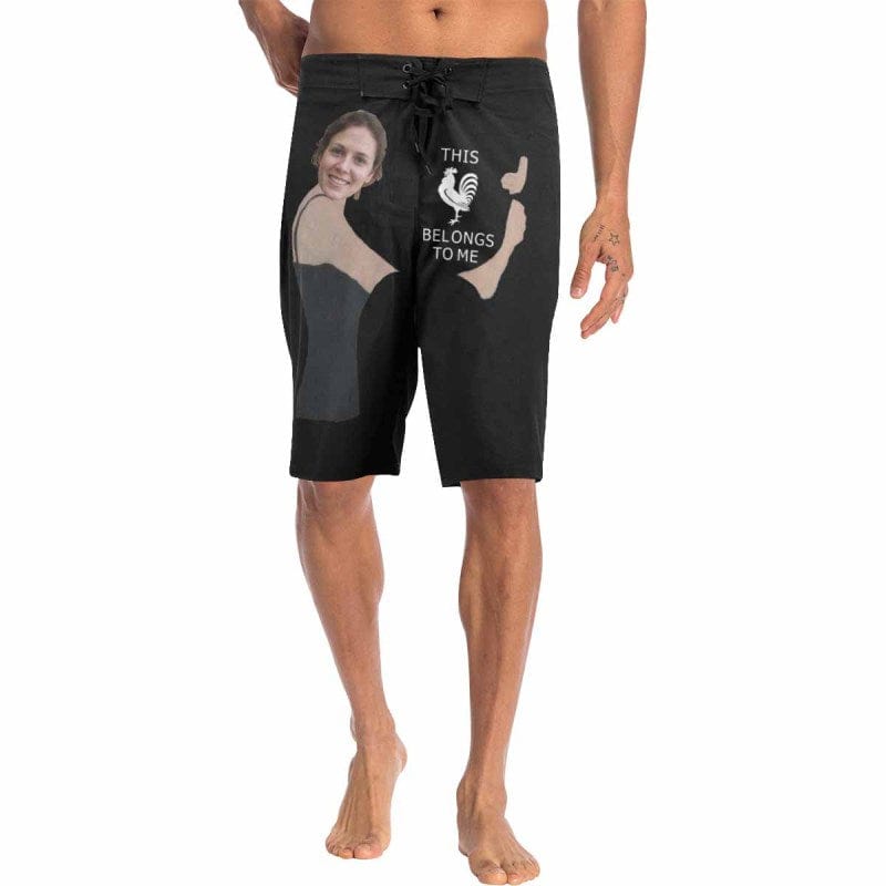 Custom Custom Face Belongs to Personalized Photo Men's Beach Shorts Drawstring Shorts - YesCustom