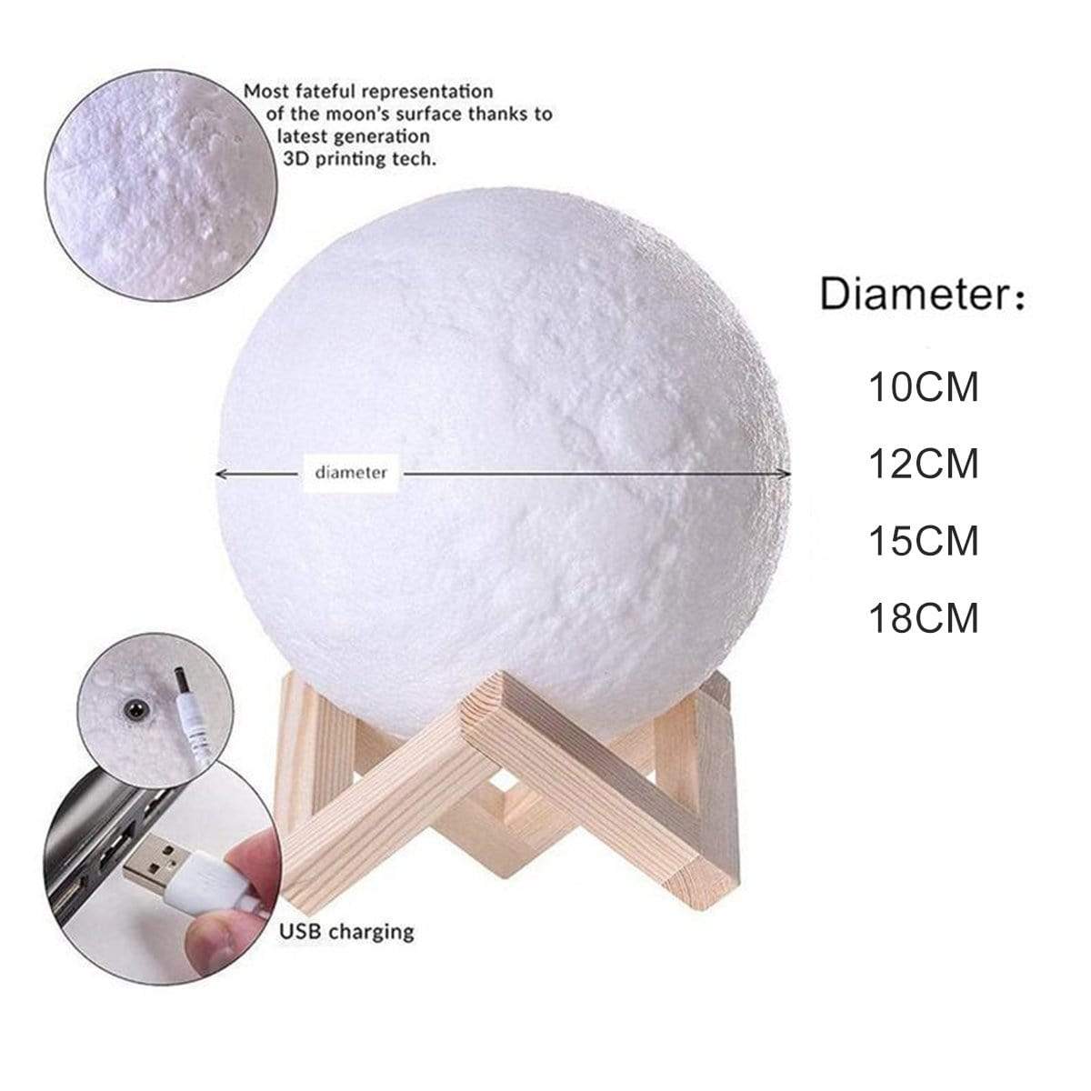 Custom Custom Face Cute Little Boy Engraved Moon Lamp - YesCustom