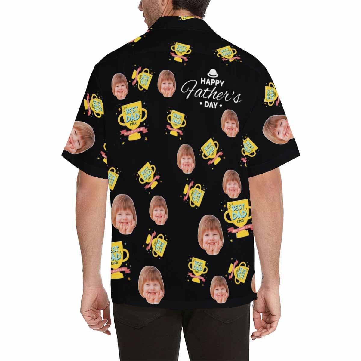 Custom Custom Face Best Dad Ever Men's All Over Print Hawaiian Shirt - YesCustom