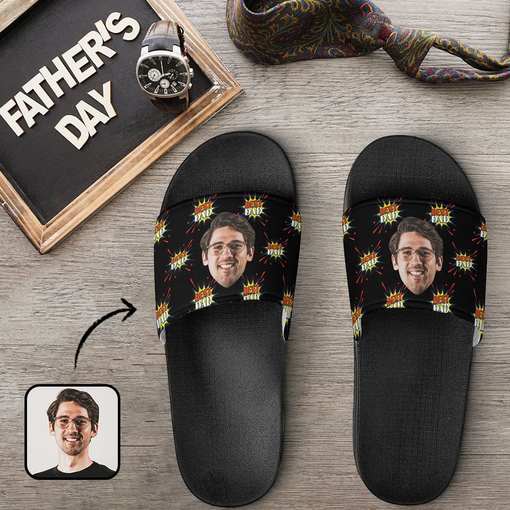 Custom Custom Face Best Dad Slide Sandals For Father's Day Gifts - YesCustom
