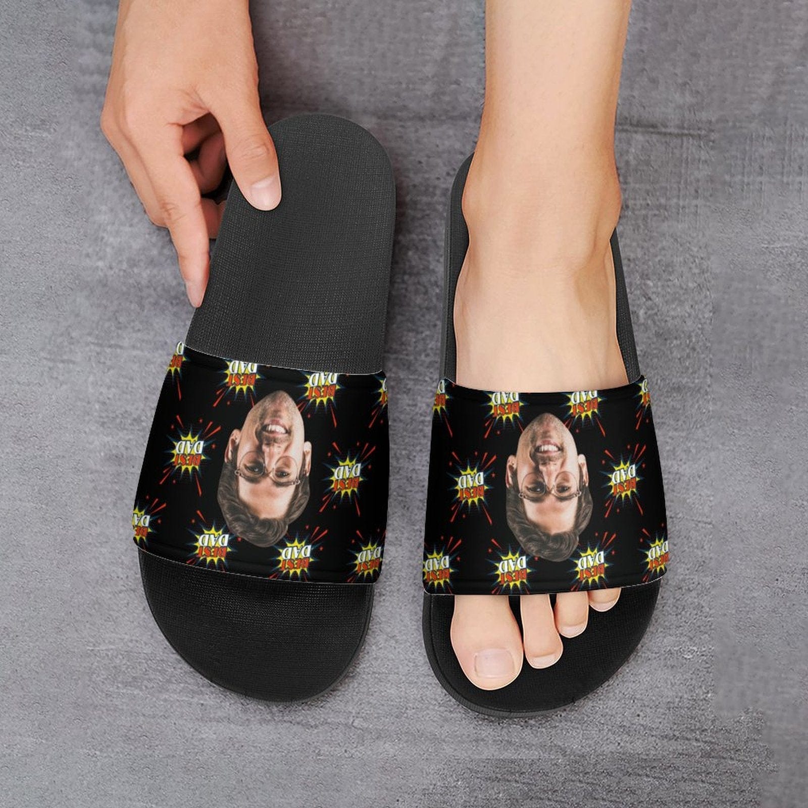 Custom Custom Face Best Dad Slide Sandals For Father's Day Gifts - YesCustom
