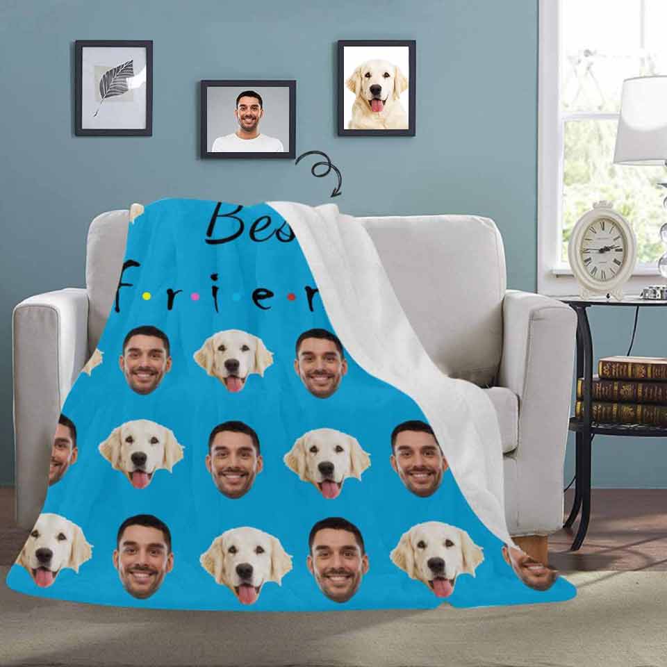 Custom Custom Face Best Friends Ultra-Soft Micro Fleece Blanket - YesCustom