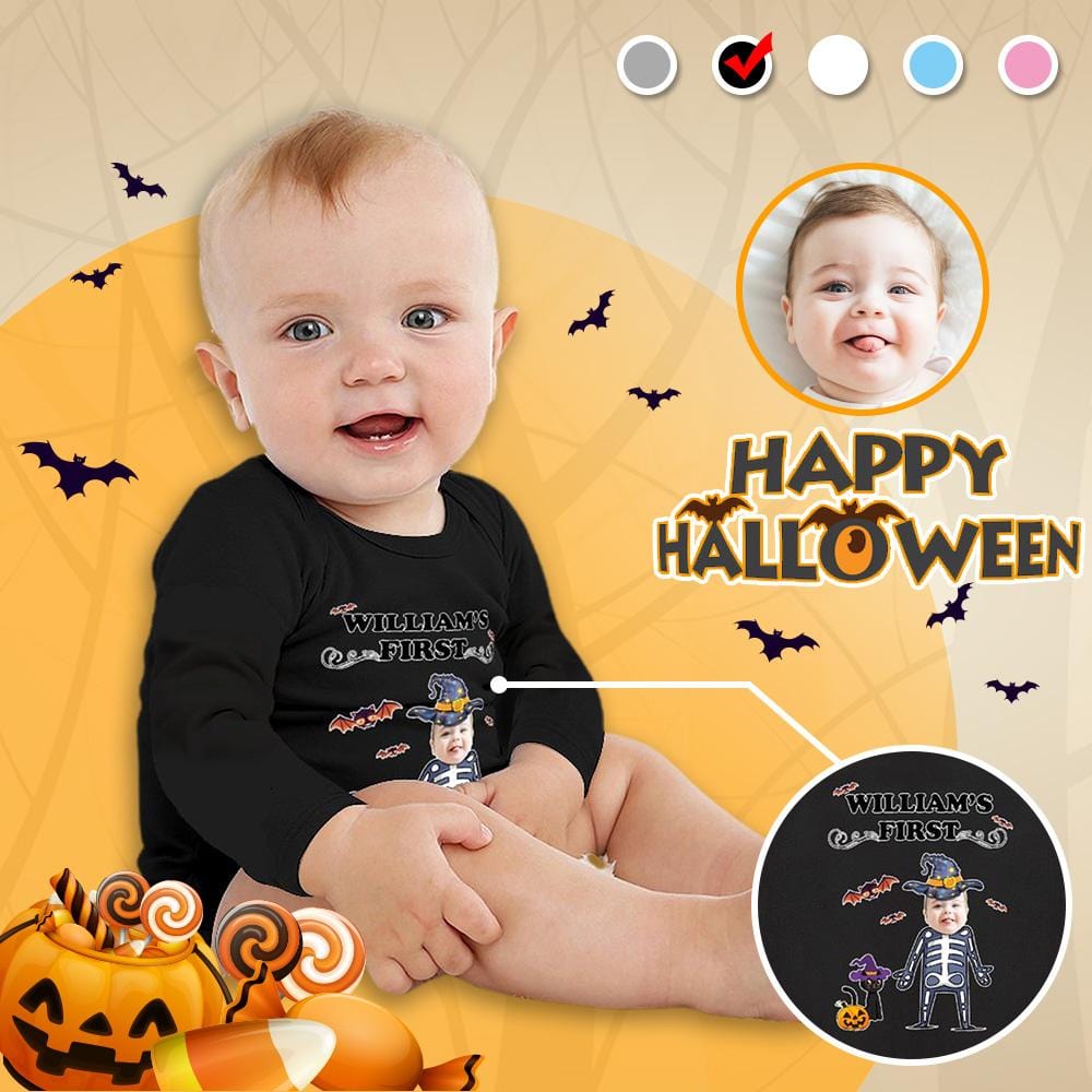 Custom Custom Face Best Gift For Baby Infant Bodysuit One Piece Jumpsuit Personalized Long Sleeve Rompers Baby Clothes - YesCustom