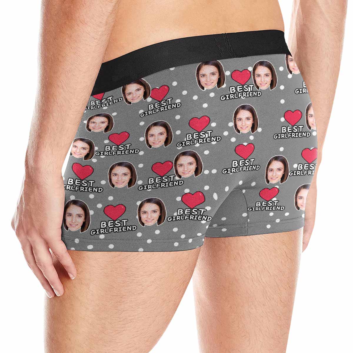 Custom Custom Face Best Girlfriend Men's Boxer Briefs Personalized Photo or Image Underwear For Valentine's Day Gift - YesCustom
