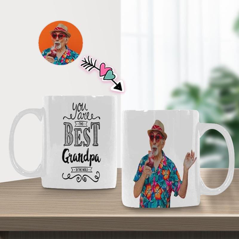 Custom Custom Face Best Grandpa Classical White Mug - YesCustom