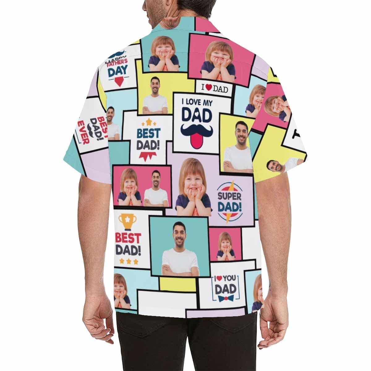 Custom Custom Face Best Love To Dad Men's All Over Print Hawaiian Shirt - YesCustom