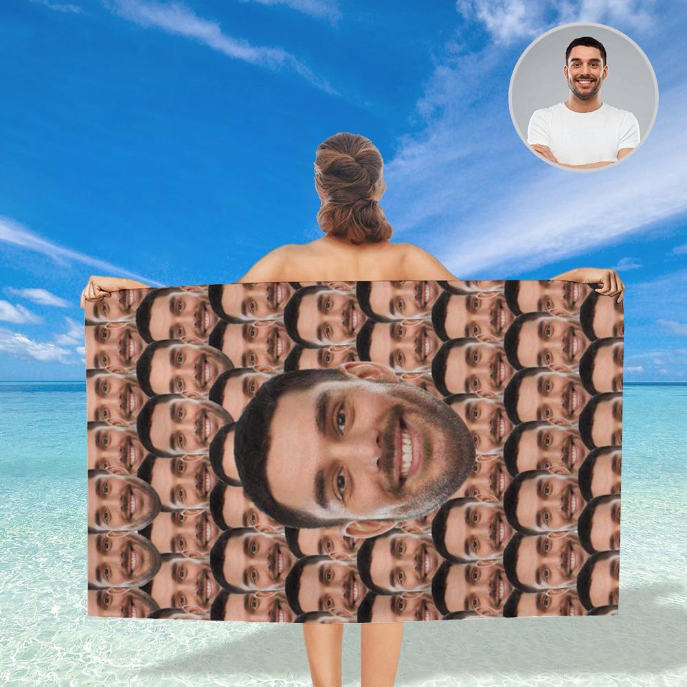 Custom Custom Face Big Head Bath Towel 30"x56" Beach Towel Kids Towel Pool Towel Camp Towel - YesCustom